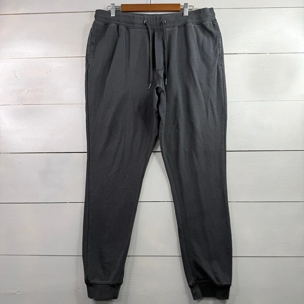 Robert Graham Sweatpants Mens 2XL Black Cotton Blend Joggers Drawstring Casual